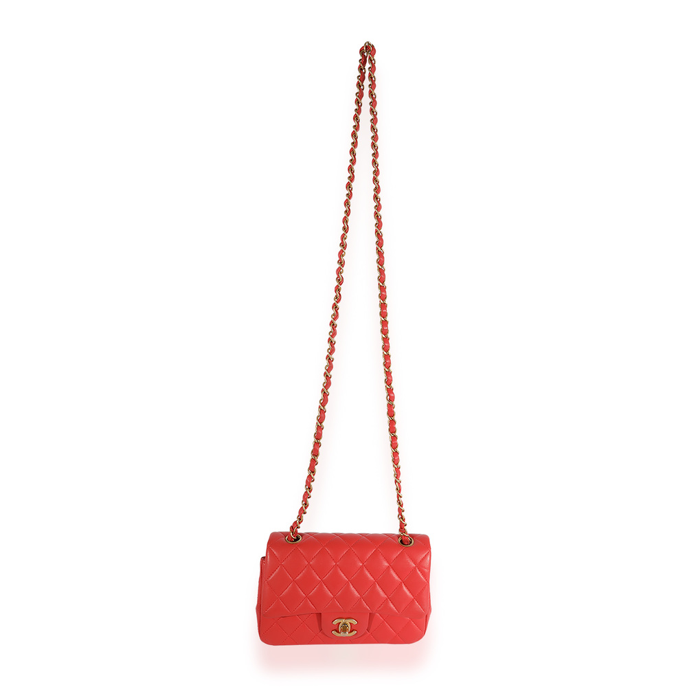 Chanel Coral Quilted Lambskin Mini Rectangular Classic Flap Bag - Picture 2 of 7